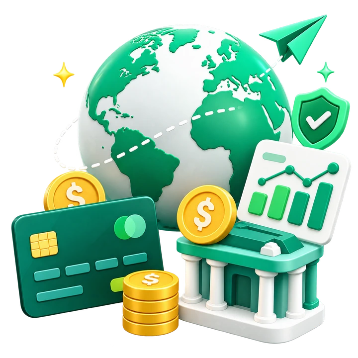 금융 정보 서비스 3D 일러스트